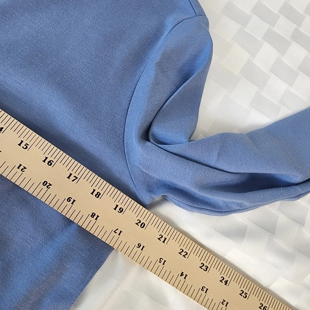 L.L.Bean Blue Round Neck Long Sleeve Open Cotton Women's Cardigan Size M